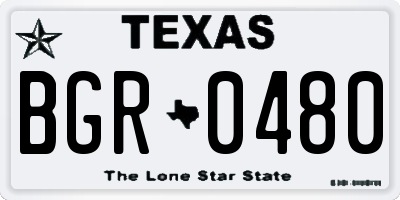 TX license plate BGR0480