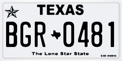 TX license plate BGR0481