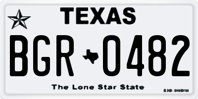 TX license plate BGR0482