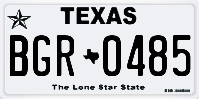TX license plate BGR0485