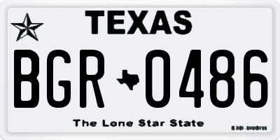 TX license plate BGR0486