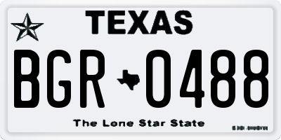 TX license plate BGR0488