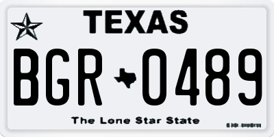 TX license plate BGR0489