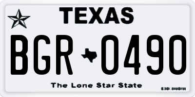 TX license plate BGR0490