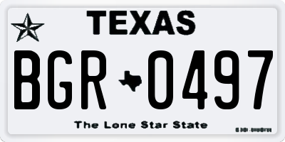 TX license plate BGR0497