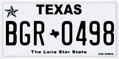TX license plate BGR0498