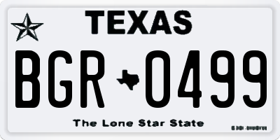 TX license plate BGR0499