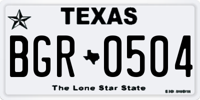 TX license plate BGR0504
