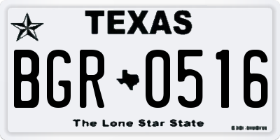 TX license plate BGR0516