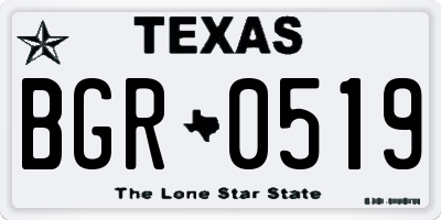 TX license plate BGR0519