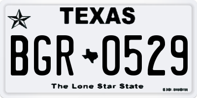 TX license plate BGR0529