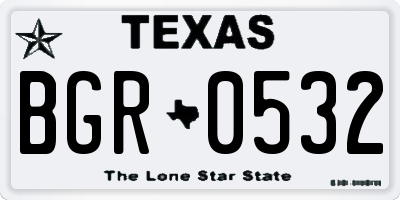 TX license plate BGR0532