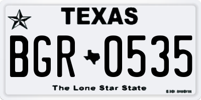 TX license plate BGR0535