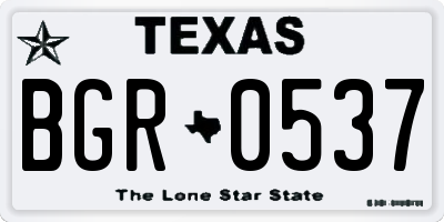 TX license plate BGR0537