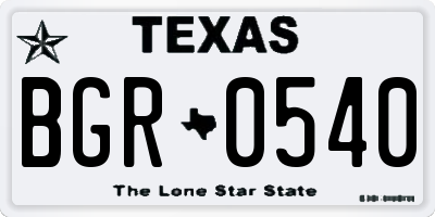 TX license plate BGR0540