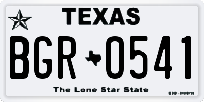 TX license plate BGR0541