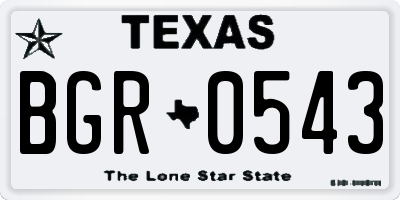 TX license plate BGR0543