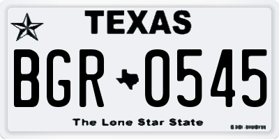 TX license plate BGR0545