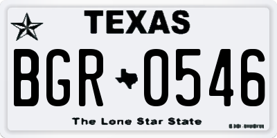 TX license plate BGR0546