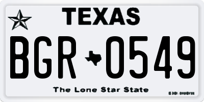 TX license plate BGR0549