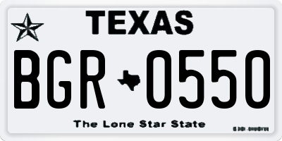 TX license plate BGR0550