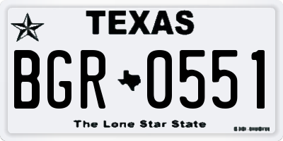 TX license plate BGR0551