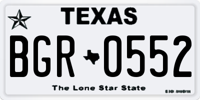 TX license plate BGR0552