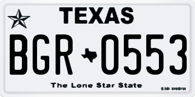 TX license plate BGR0553