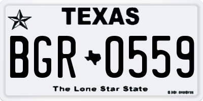 TX license plate BGR0559