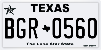 TX license plate BGR0560