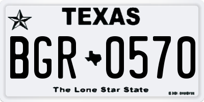 TX license plate BGR0570
