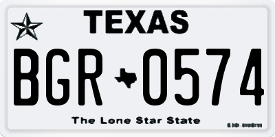 TX license plate BGR0574