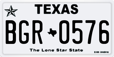 TX license plate BGR0576