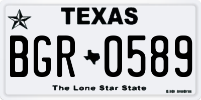 TX license plate BGR0589
