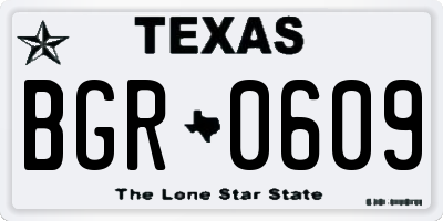 TX license plate BGR0609