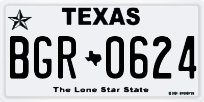 TX license plate BGR0624
