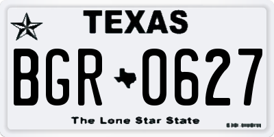 TX license plate BGR0627