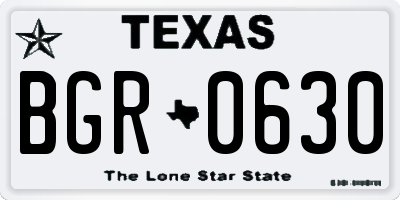 TX license plate BGR0630