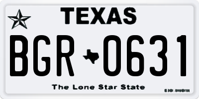 TX license plate BGR0631