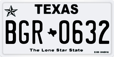 TX license plate BGR0632