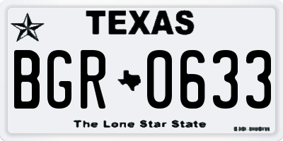 TX license plate BGR0633