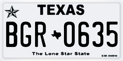 TX license plate BGR0635