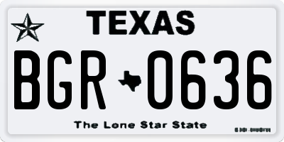 TX license plate BGR0636