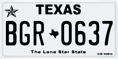 TX license plate BGR0637