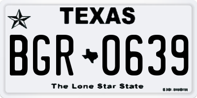 TX license plate BGR0639