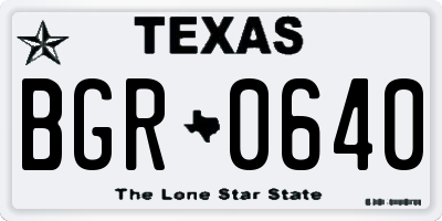 TX license plate BGR0640