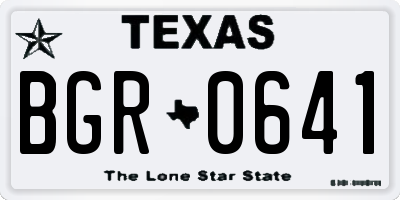 TX license plate BGR0641