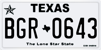 TX license plate BGR0643