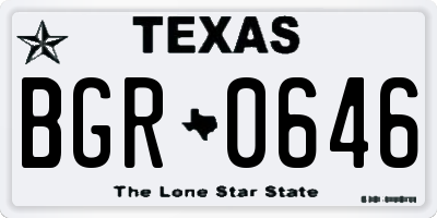 TX license plate BGR0646