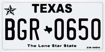 TX license plate BGR0650